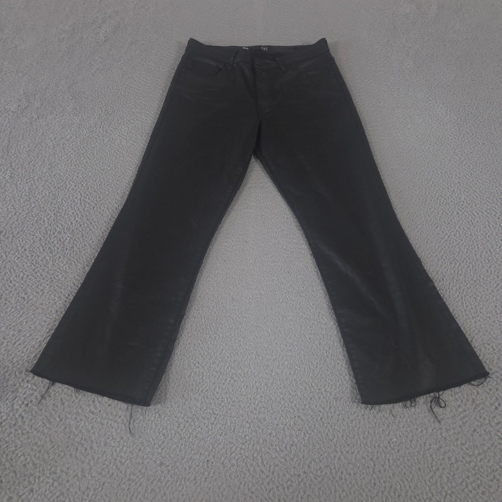 Kut from the Kloth Jeans Womens 8 Kelsey Coated High Rise Ankle Flare Raw Hem